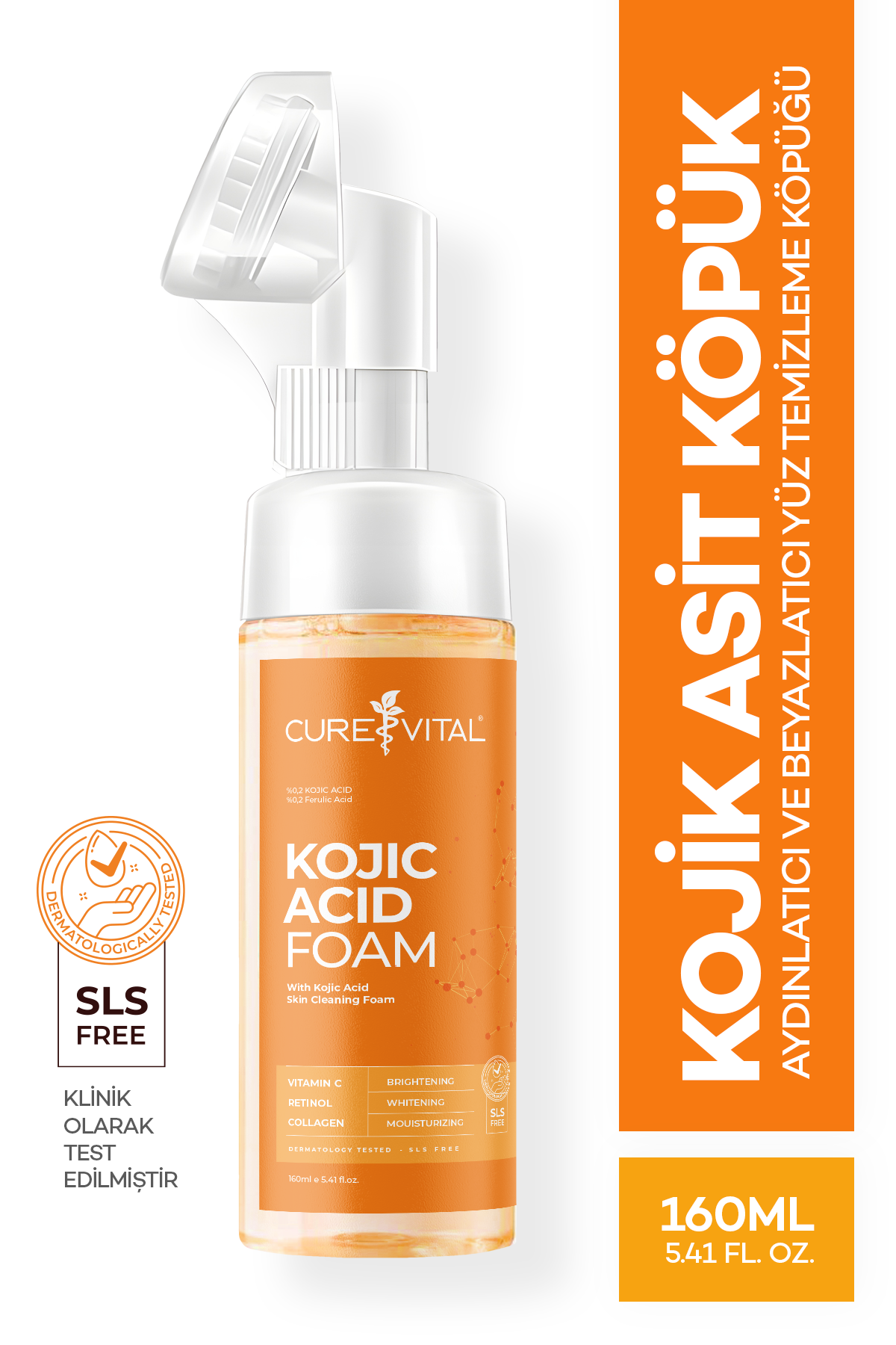 CureVital Kojik Asit Yüz Temizleme Köpüğü 160 ml